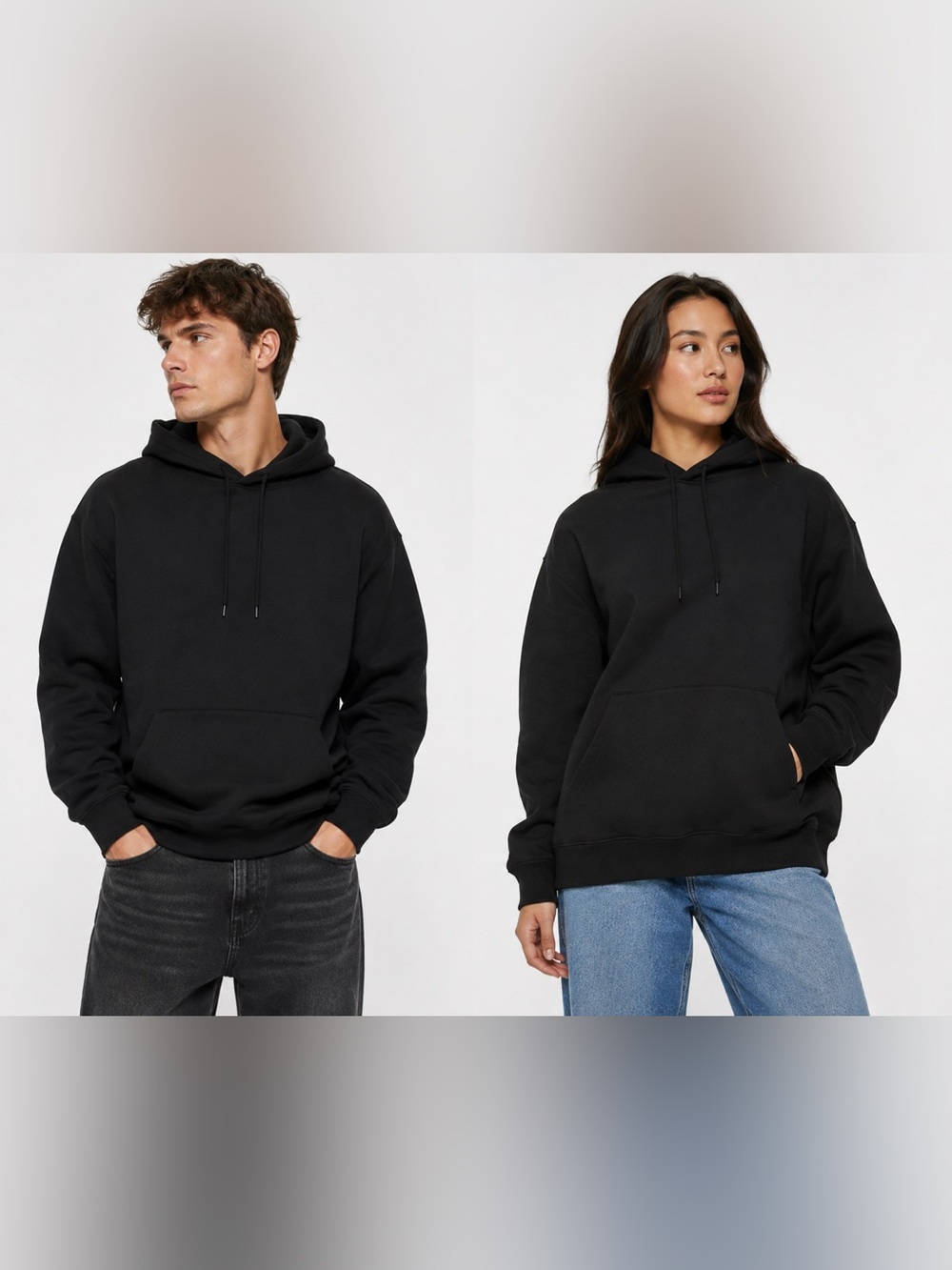 Weekday Standard Black Pullover Hoodie Unisex Small